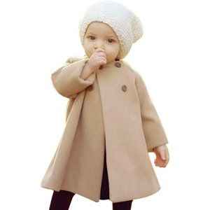 Toddler Baby Girls Coats Cloak Button Jacket Outerwear Fall Winter Clothes